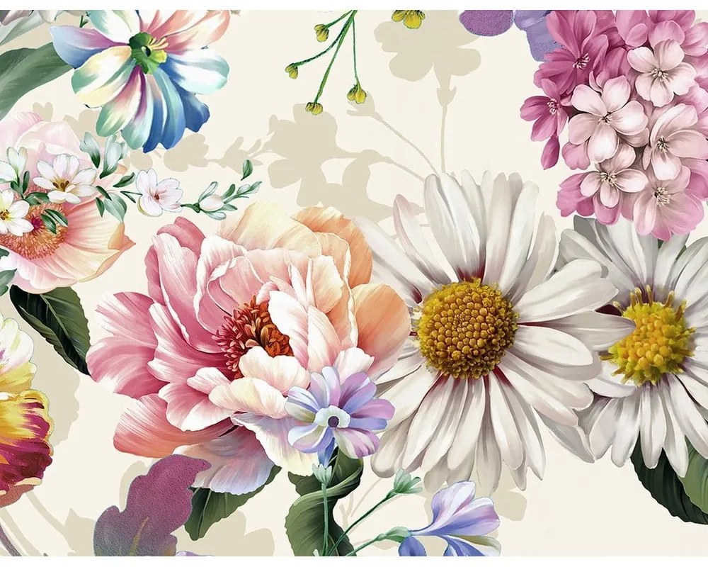 Flower Garden organikus pamut egyszemélyes ágyneműhuzat, 140 x 220 cm - Descanso