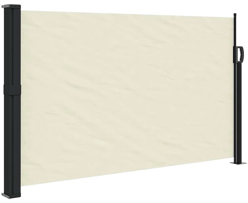krémszínű behúzható oldalsó napellenző 120 x 600 cm