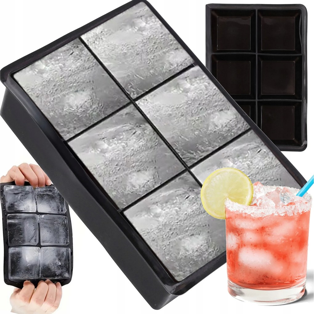 Szilikon Öntőforma Jégkocka Forma Kocka Nagy XXL