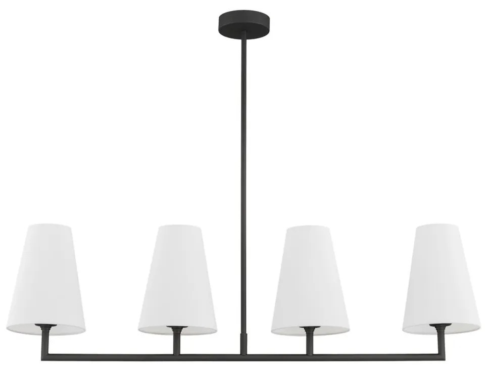 Argon 1831 - Csillár rúdon SAFIANO 4xE27/15W/230V fekete