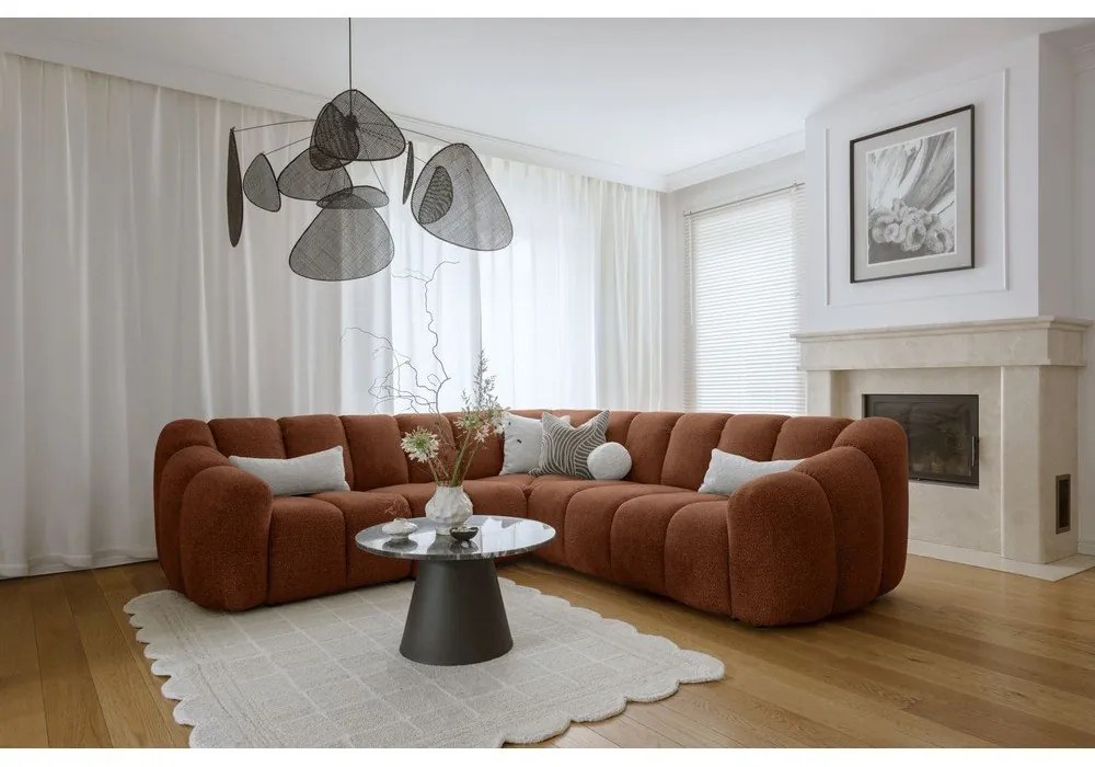 Terrakotta színű sarokkanapé Shell – Miuform