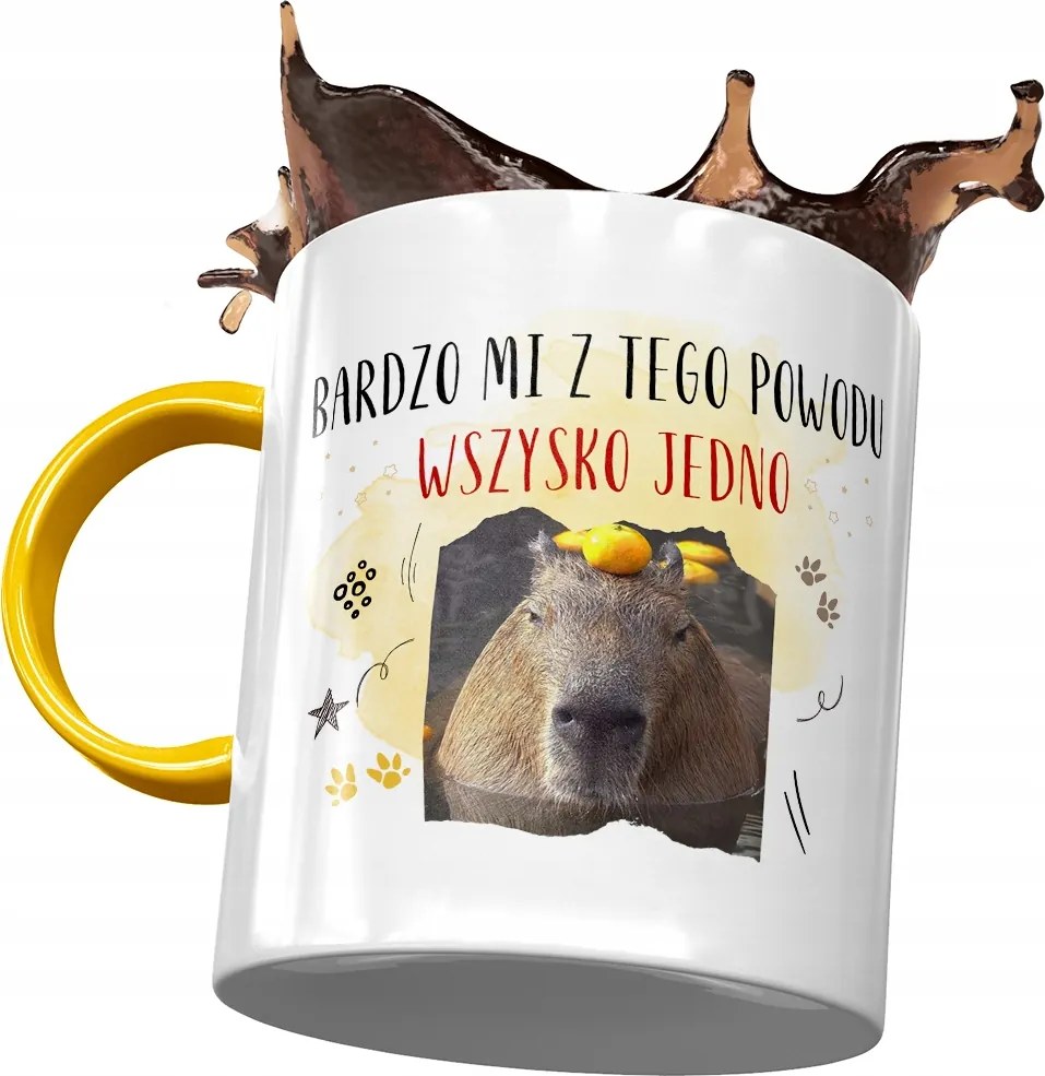 Sárga Kapibara Bögre Születésnapra Névnapra Ajándék Nyomtatott Fotóval