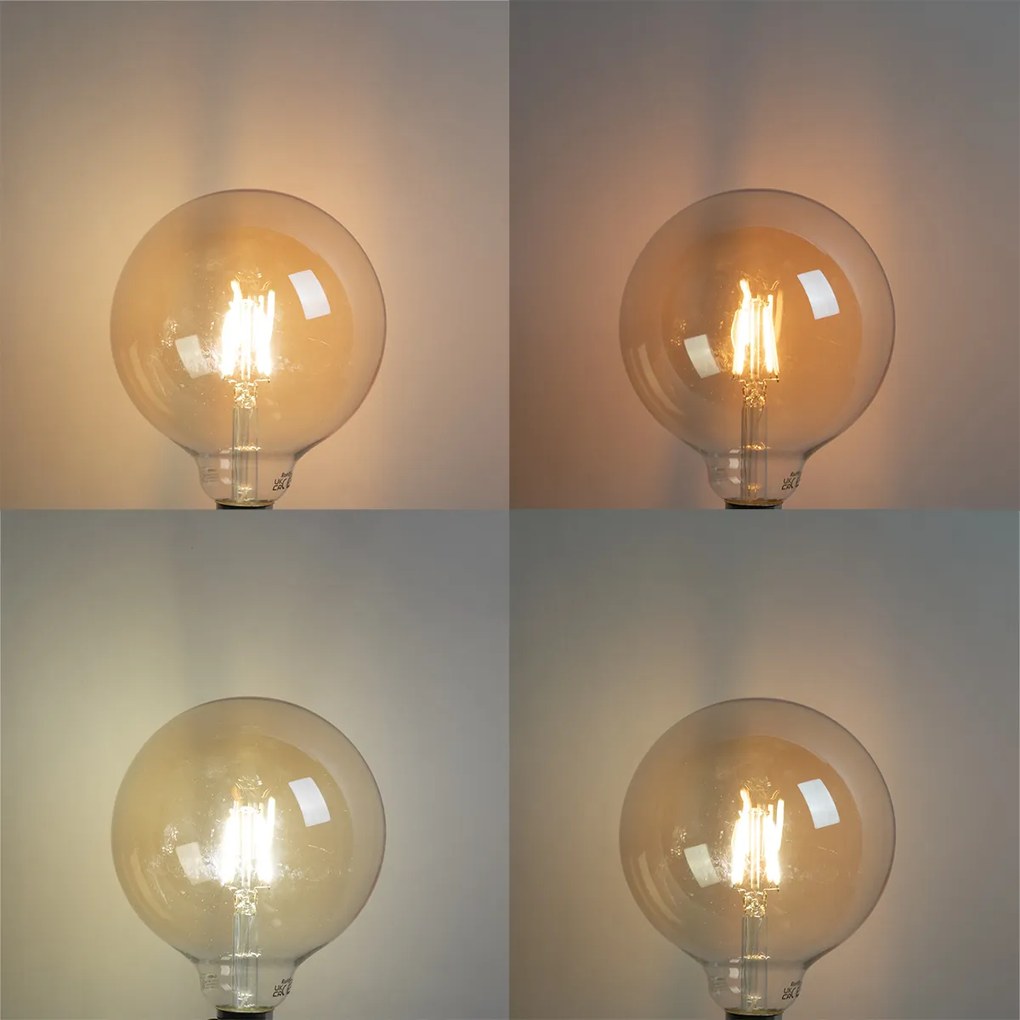 5 db-os okos E27 LED izzó szett G125 arany 4,9W 470lm 1800-4000K