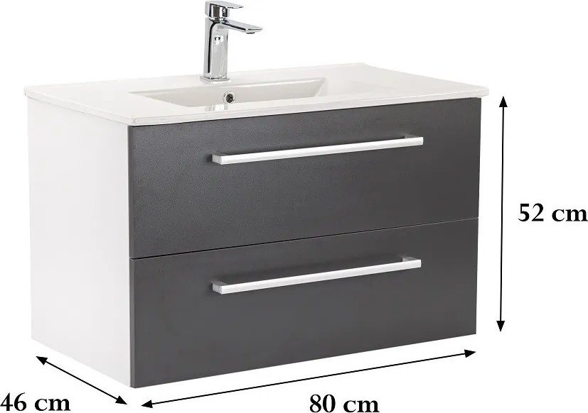 Vario Clam 80 Fürdőszoba alsó szekrény mosdóval