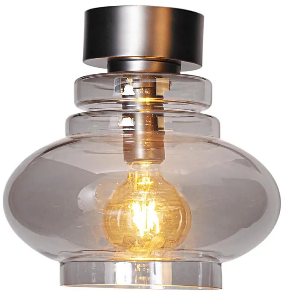 ByRydens 4202200-4500 - DOLORES mennyezeti lámpa, 1xE27/5W/230V, átmérő 30 cm, szürke/füstszínű