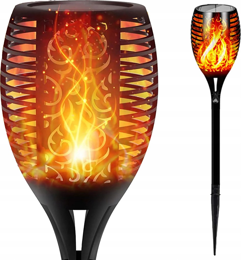 Napelemes kerti lámpa Fáklya Tűz láng effekt beszúrható lámpa