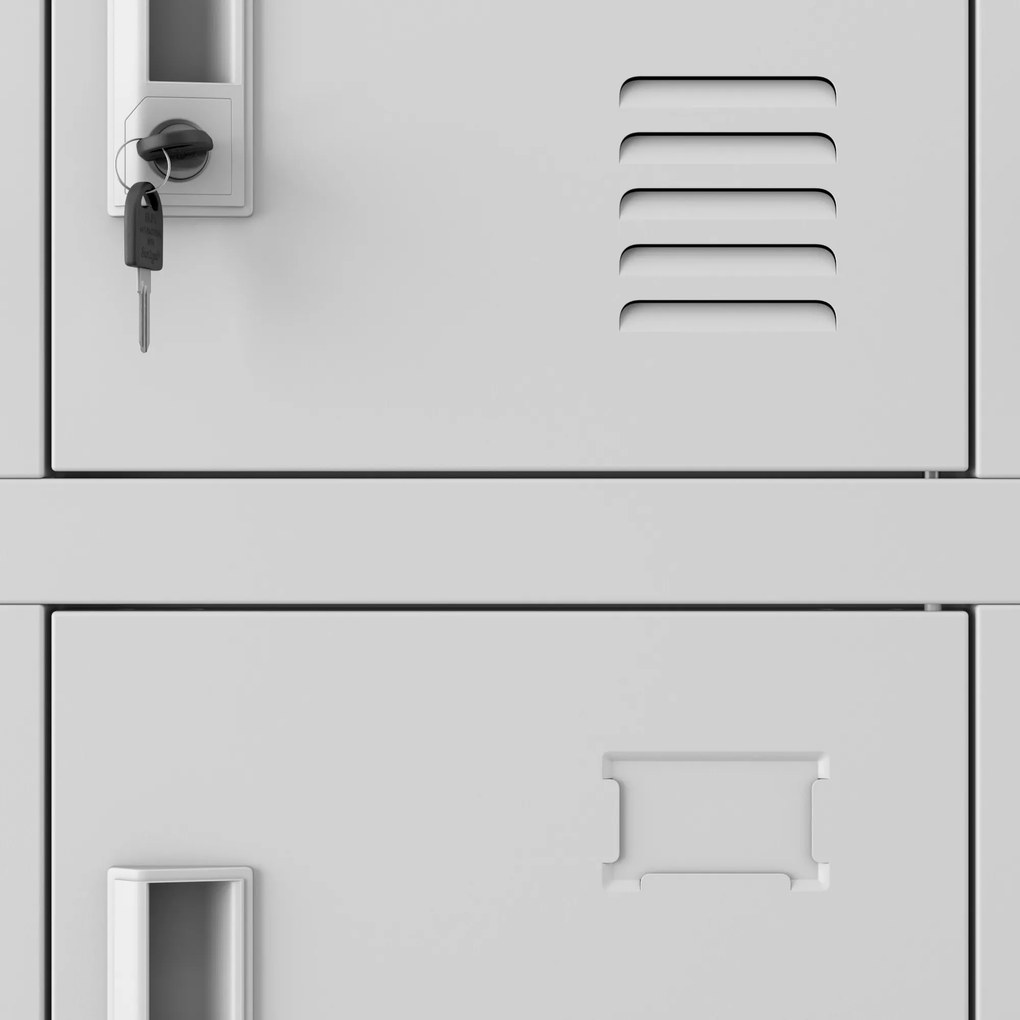 18 rekeszes öltözőszekrény talapzattal KAROL, 900 x 1850 x 400 mm, szürke