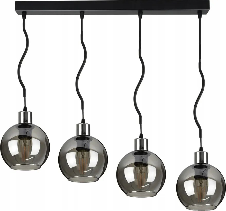 Üveg Függő Lámpa Csillár Spline Króm Gömb