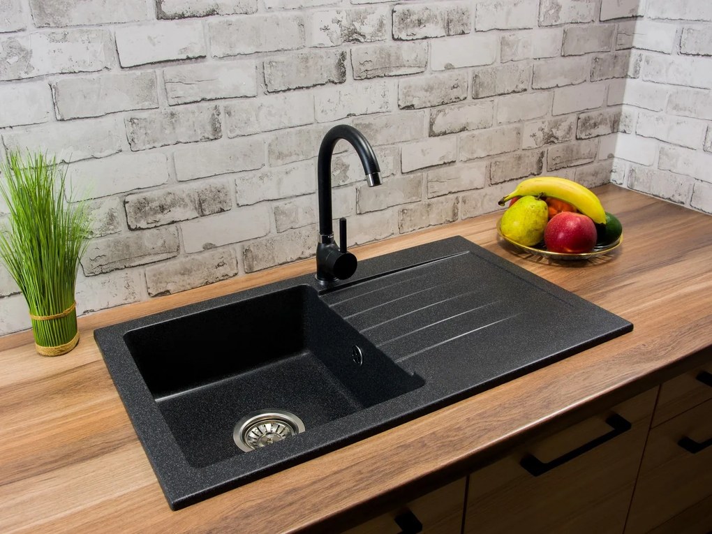 Mosogató Lemmion (fekete + stuktúra) (2 csaplyukkal) (J). Akció -22%. 1066270