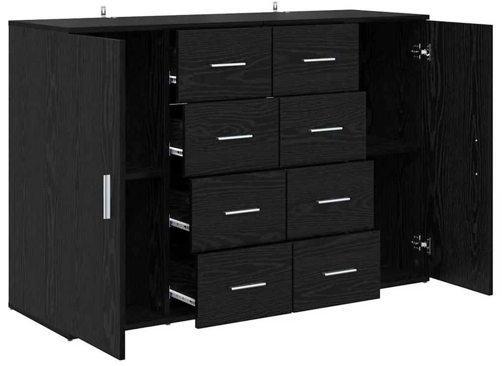 Oldalszekrények Corona 2 pcs Fekete tölgy 59 x 39 x 80 cm