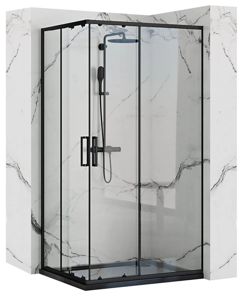 Zuhanykabin Rea Punto black 80x100