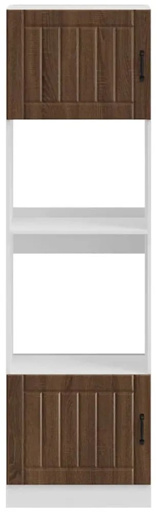 vidaXL Lucca 2 db barna tölgy színű szerelt fa sütőszekrények