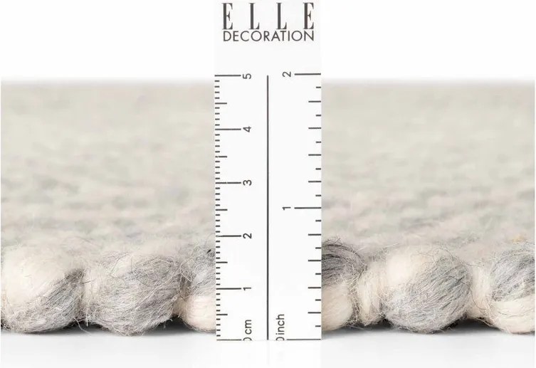 Világosszürke-krémszínű kézi szövésű gyapjú kerek szőnyeg ø 160 cm Lyon Beans – Elle Decoration