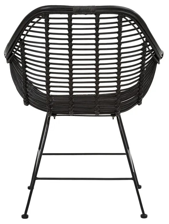 Fekete rattan étkezőszék szett 2 db-os Kiran - Støraa