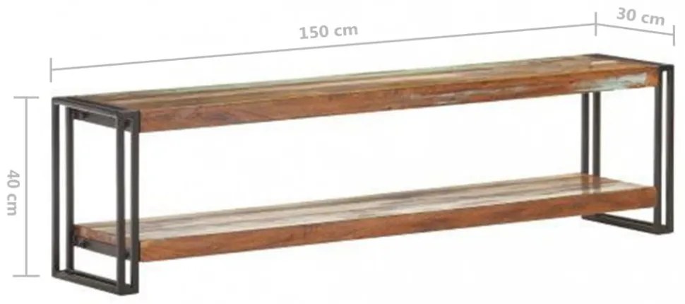 tömör újrahasznosított fa TV-szekrény 150 x 30 x 40 cm