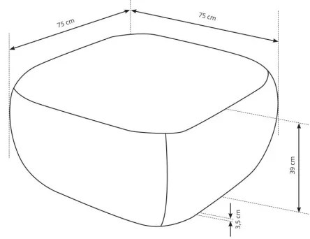 Puff OLBIA 75x75 cm bézs
