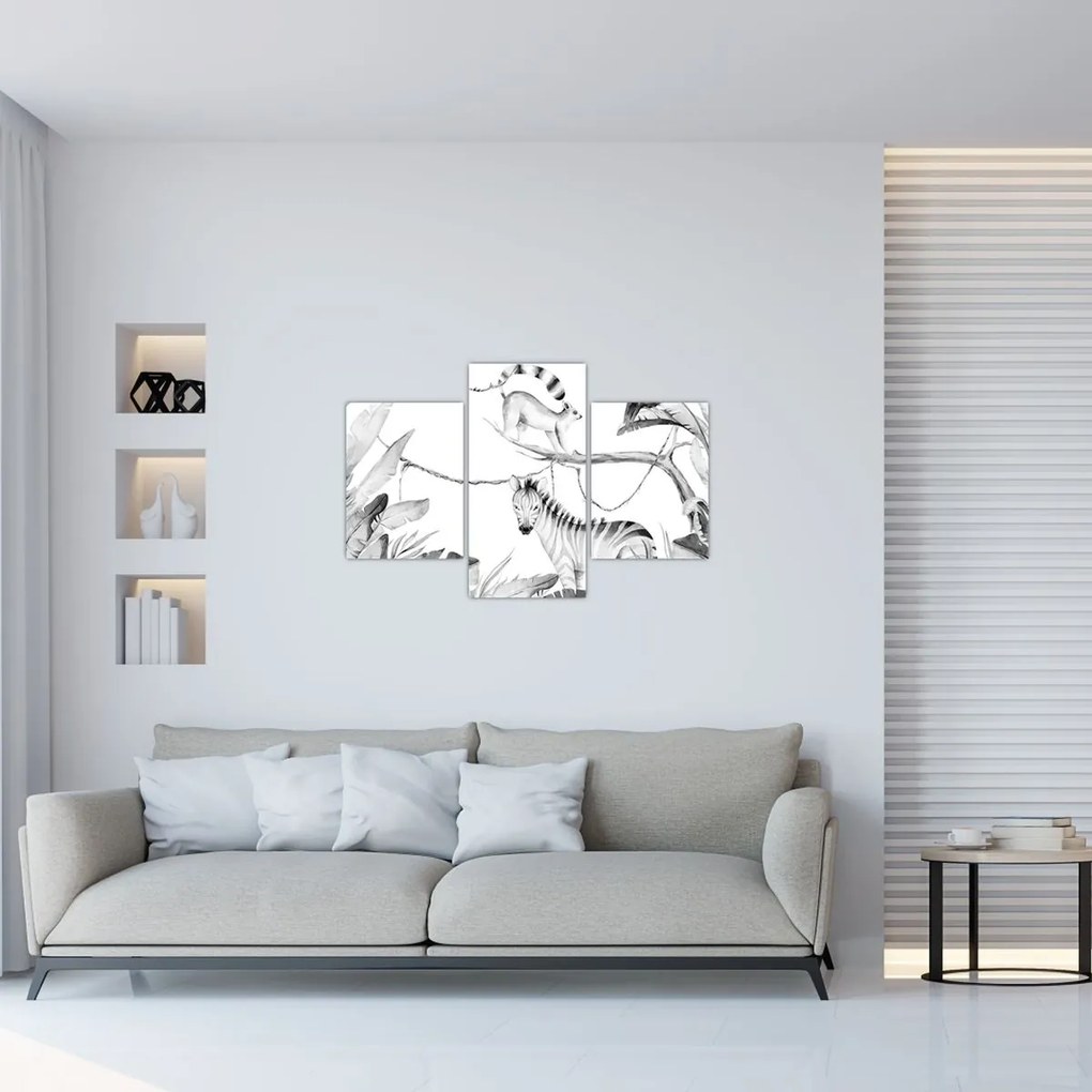Kép - Akvarell dzsungel (90x60 cm)