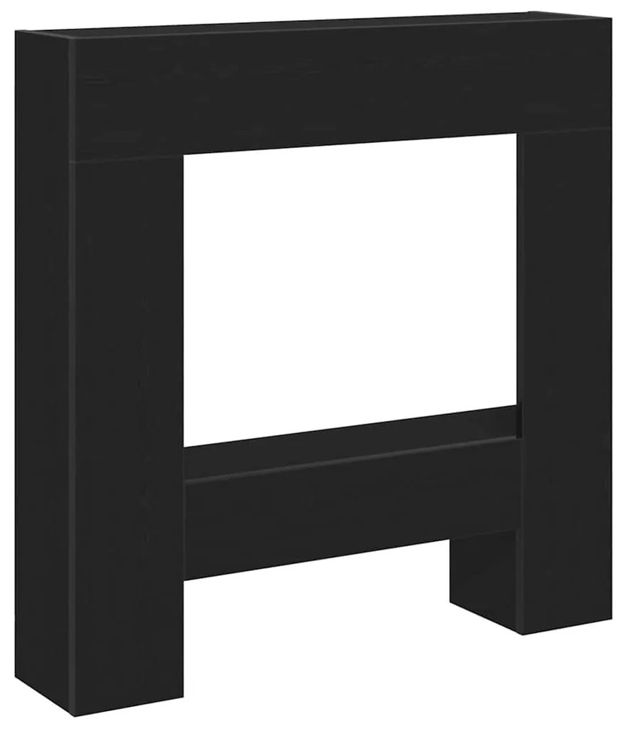 fekete tölgy szerelt fa kandallóburkolat 81 x 18 x 82 cm