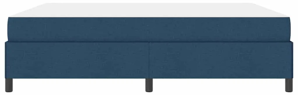 Boxrugós ágy Kék és Fekete 180 x 200 cm Textil és mérnöki fa