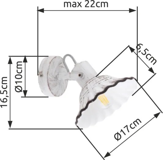 Globo 54050-1 - Fali spotlámpa JOWITA 1xE27/40W/230V