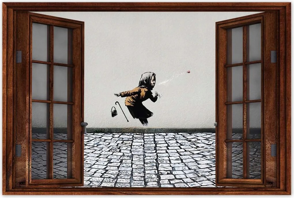 Poszterek 90x60 Banksy Nagymama Achoo Tüsszentés