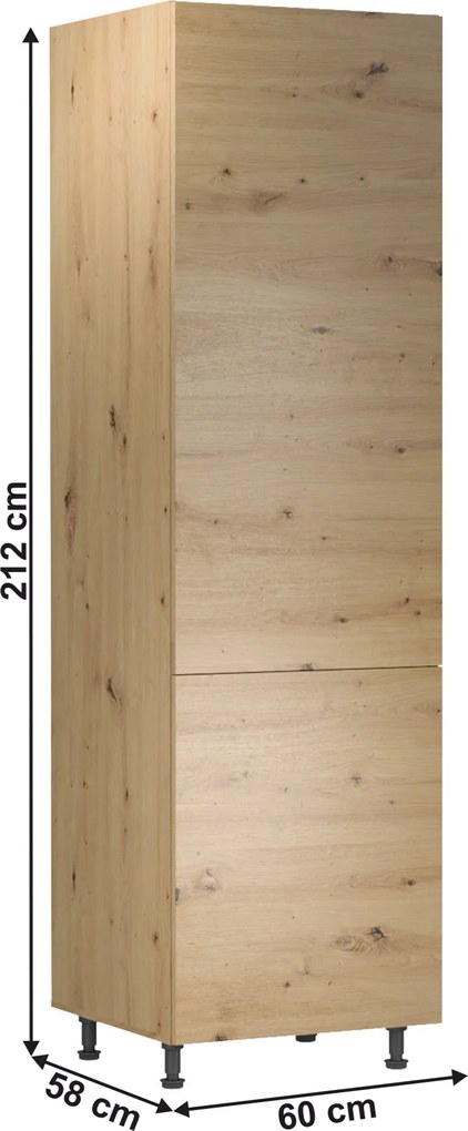 Élelmiszer szekrény polcokkal, artisan tölgy, univerzális, LANGEN D60R