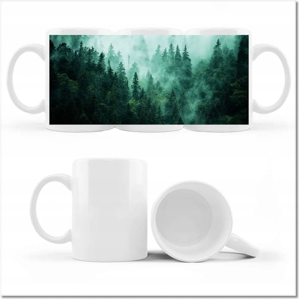 Nyomtatott bögre Erdő Köd Tájkép Utazás