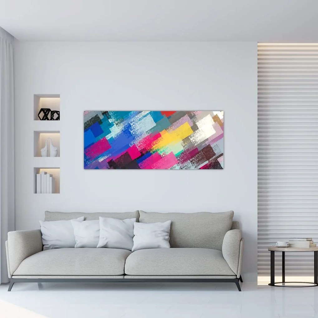 Kép - Színes ecsetvonások (120x50 cm)