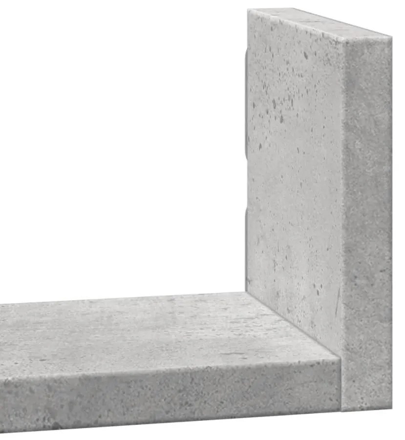 3 db betonszürke szerelt fa fali polc