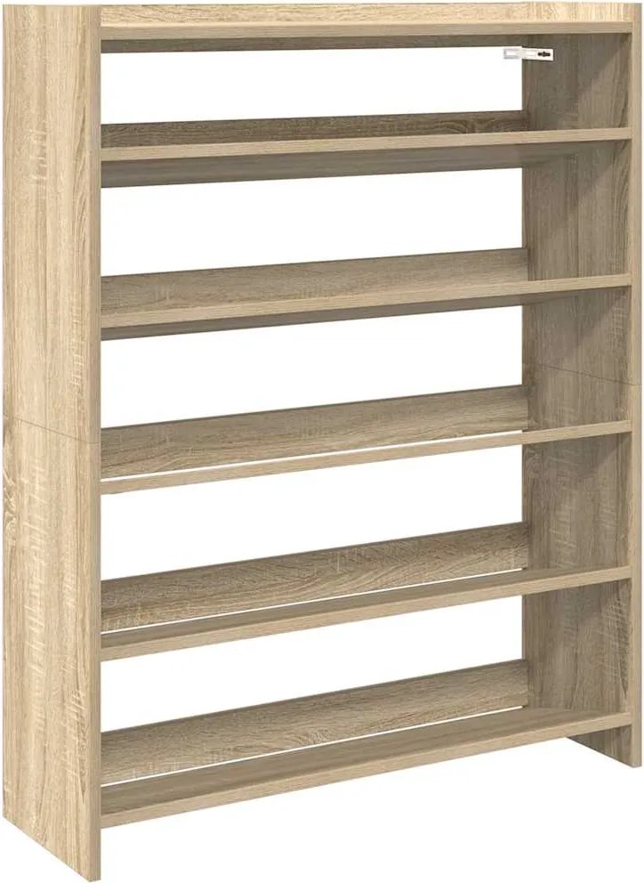 vidaXL sonoma tölgy színű szerelt fa cipőtartó 80x25x100 cm