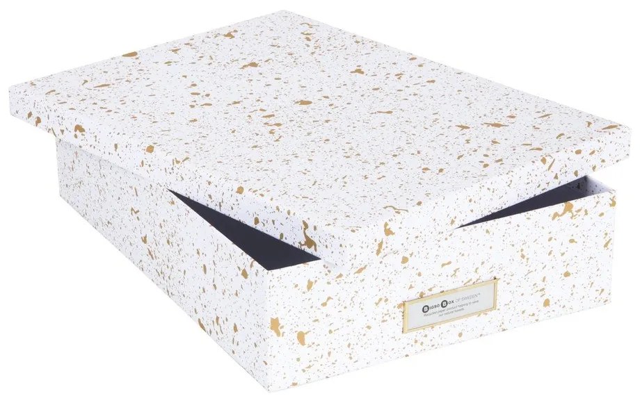 Oskar aranyszínű-fehér tárolódoboz - Bigso Box of Sweden