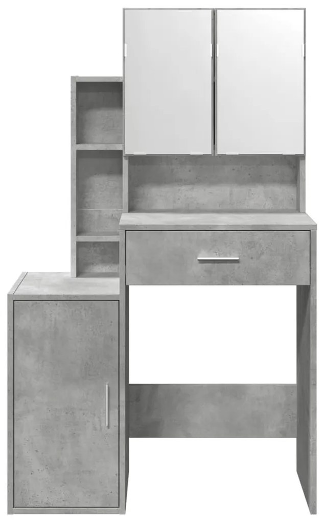 betonszürke fésülködőasztal szekrénnyel 80 x 35 x 132 cm