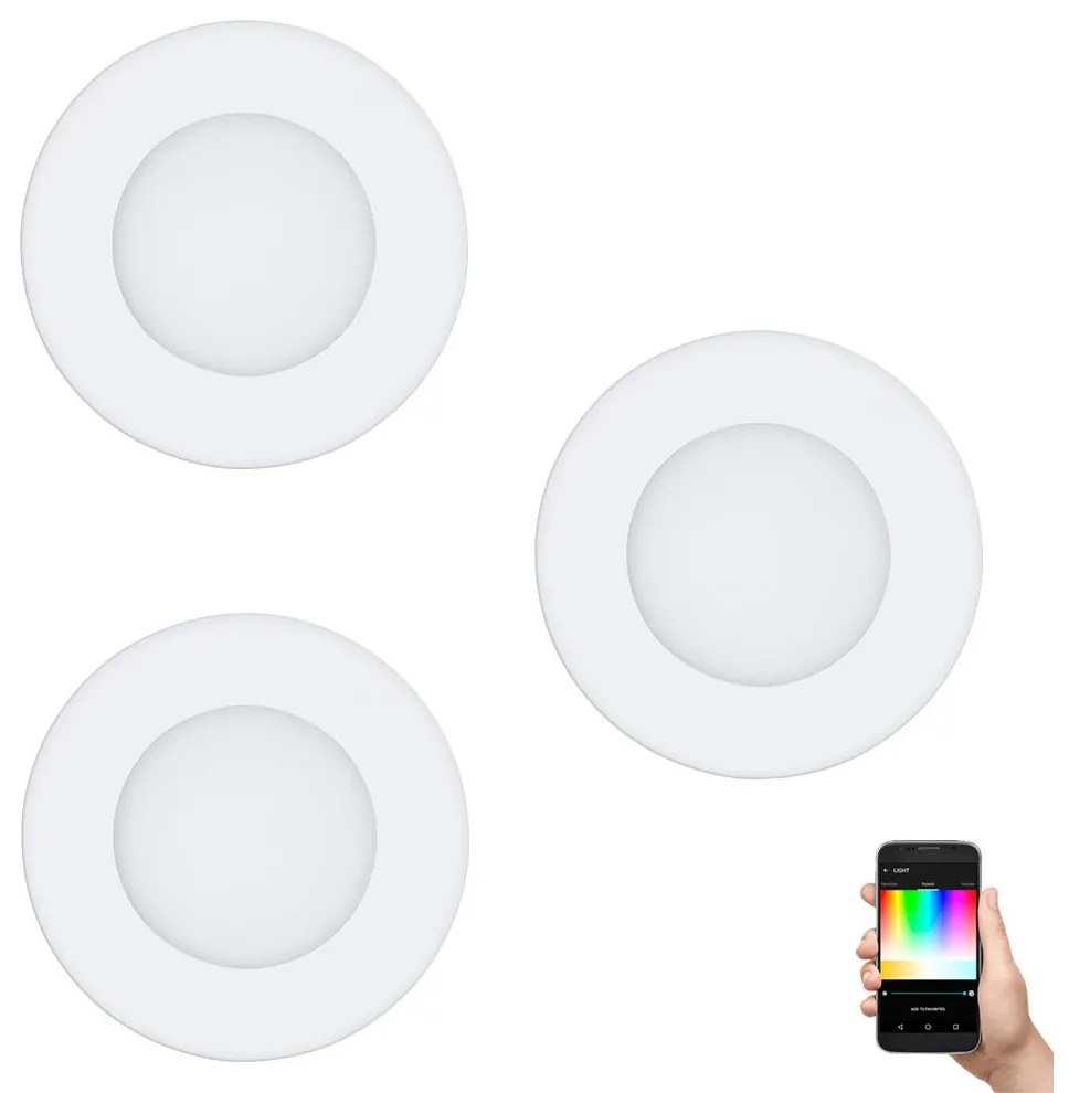 Eglo Eglo 32881-KÉSZLET 3x LED RGB Dimmelhető fügesztett mennyezeti lámpa FUEVA-C 1xLED/3W/230V EG32881