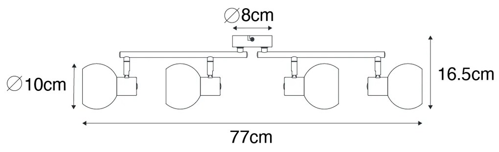 Art Deco reflektor arany zöld üveggel 4-lámpás - Vidro