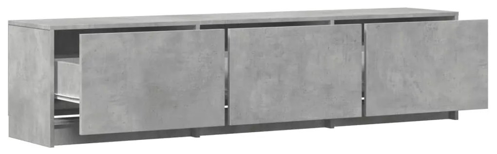 betonszürke szerelt fa TV-szekrény LED-ekkel 165 x 34 x 50 cm