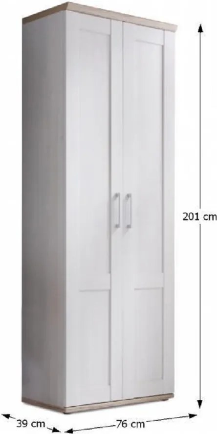 Szekrény, fehér/san remo, PROVENSAL