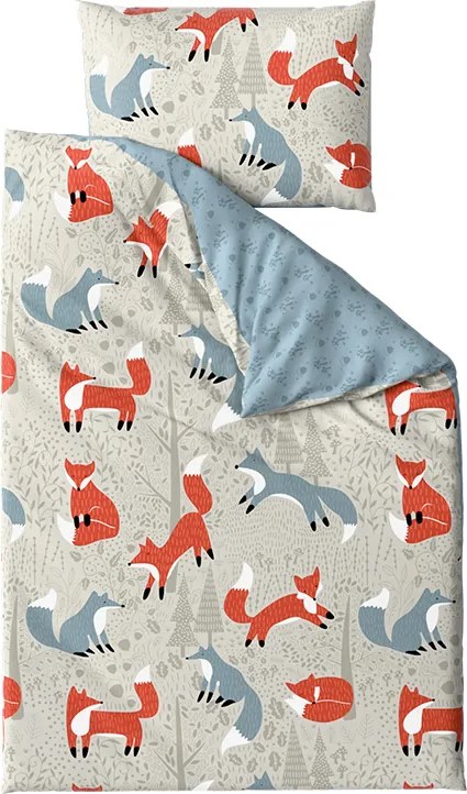 Krepp ágyneműhuzat gyerekágyhoz Renforcé FOXIVA szürke Ágyneműhuzat mérete: 45 x 65 cm | 90 x 140 cm