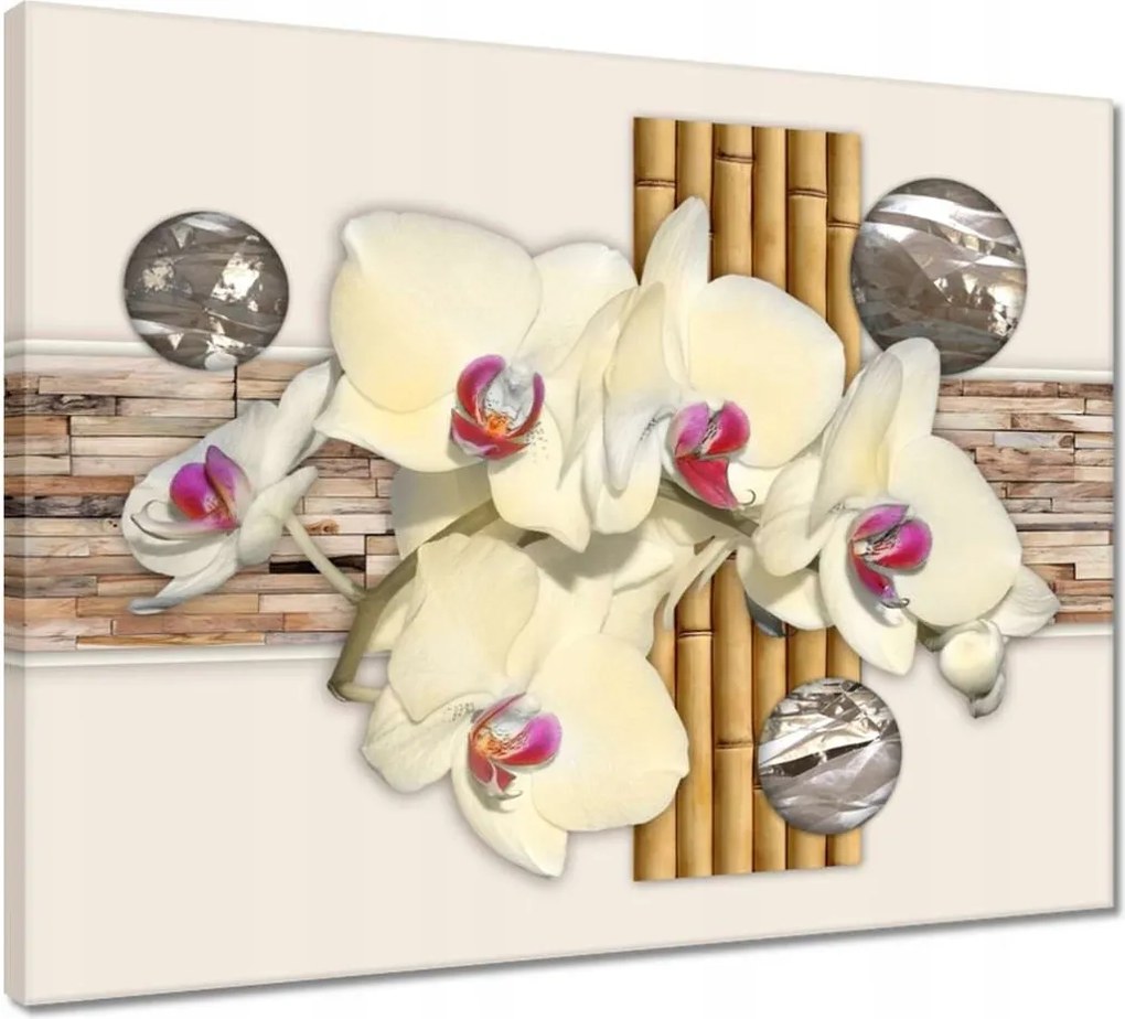 Vászonkép 50x40 Virágmintás bambusz