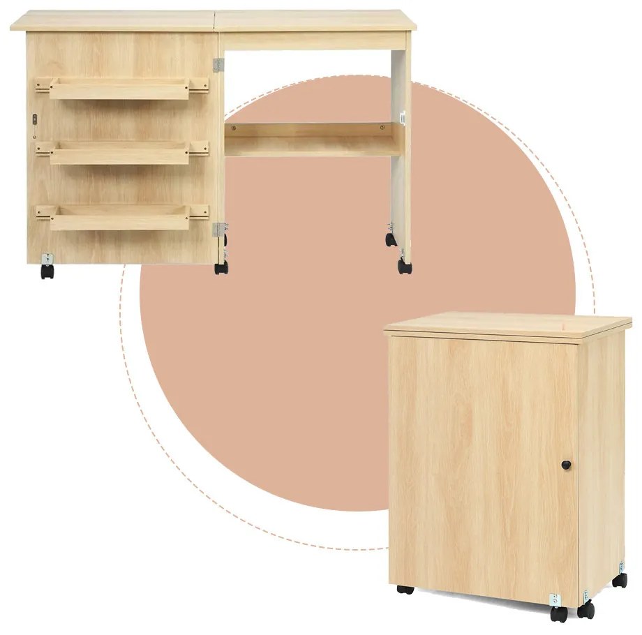 Varrógépasztal natúr