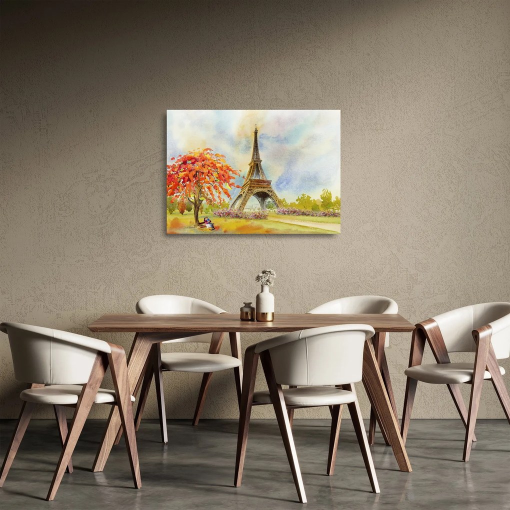 Festett kép az Eiffel-torony (üvegen) (70x50 cm)