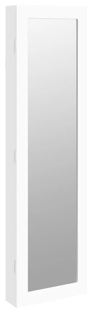 fehér falra szerelhető tükrös ékszerszekrény 30x8,5x106 cm