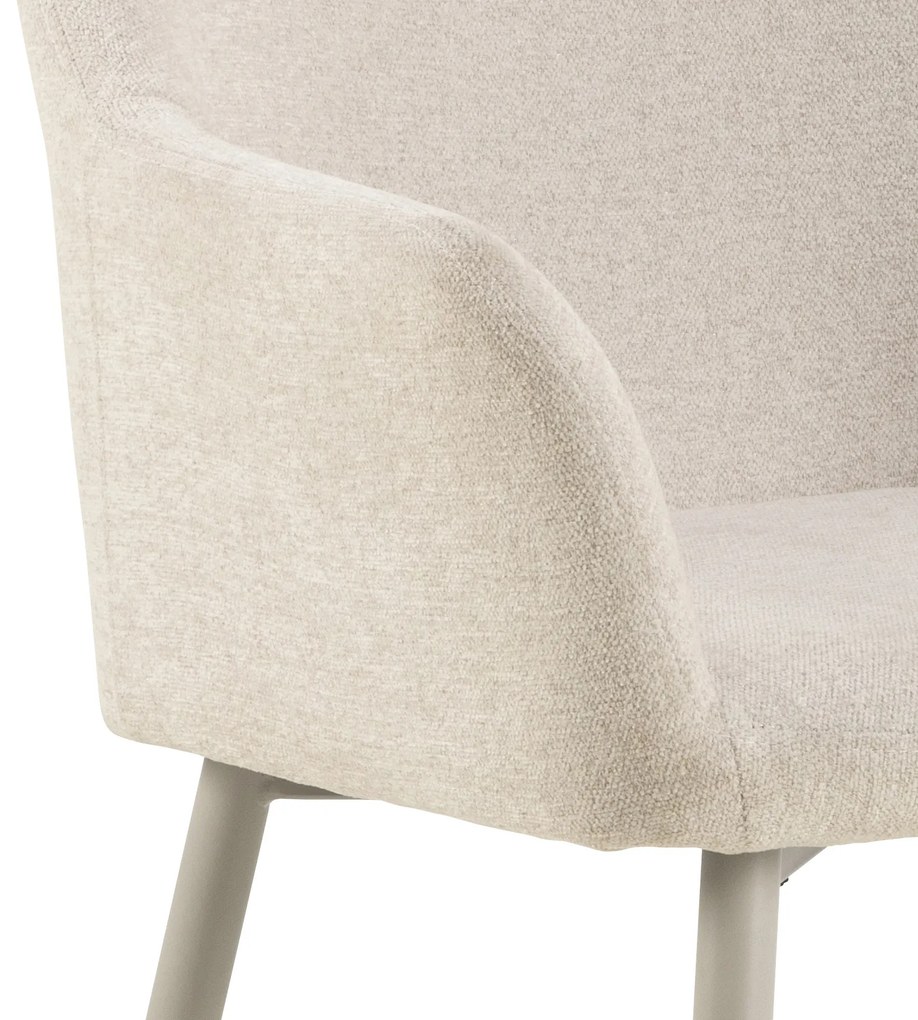 MAZZONI EXPORT VERA Bézs (Apia 453 szövet) / szürke-bézs váz (cashmere) - MODERN KÁRPITOZOTT CHENILLE KAGYLÓSZÉK STÍLUSÚ NAPPALIBA/ÉTKEZŐBE