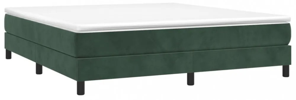 sötétzöld bársony rugós ágykeret 160x200 cm