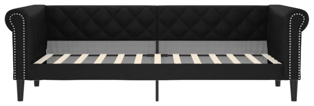 fekete műbőr kanapéágy keret 80 x 200 cm