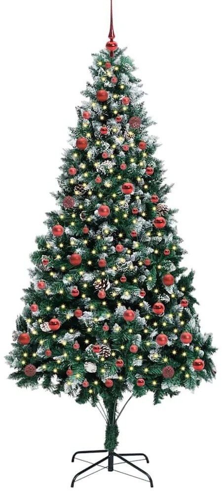 Mű karácsonyfa 300 LED-del Zöld 210 cm PVC és Acél és Műanyag