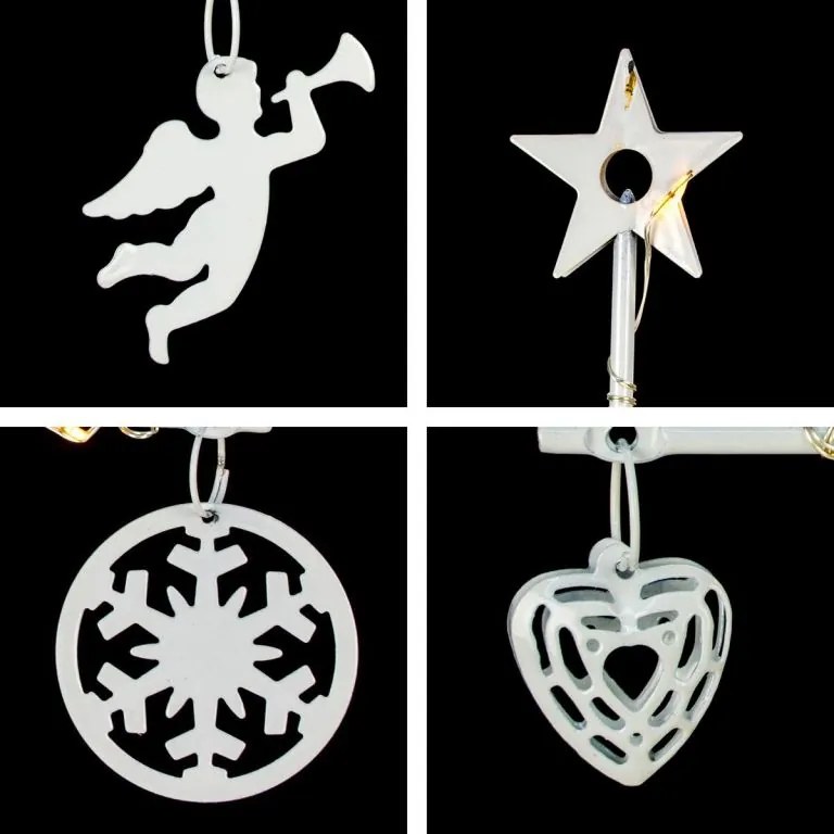 NEXOS Karácsonyi fém díszfa 25 LED meleg fehér fehér