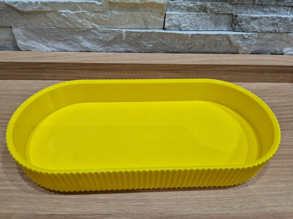 Dekorációs tálca bordázott kerek 22 cm 3D nyomtatás