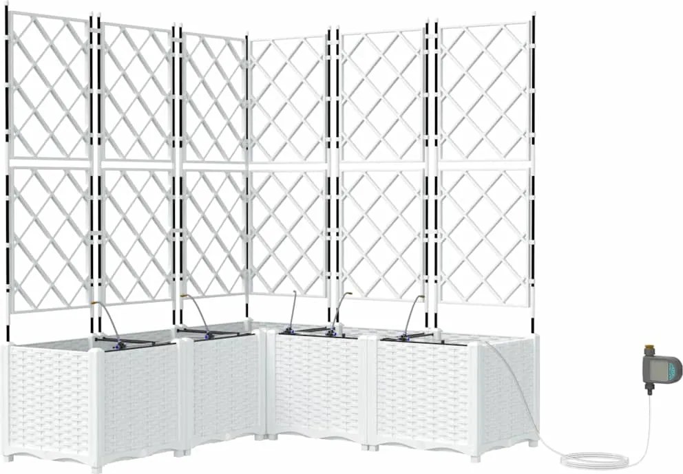 vidaXL Kerti cserép 5 pcs Fehér Acél
