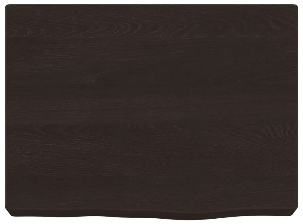 sötétbarna kezelt tömör tölgyfa fali polc 40x30x(2-6) cm