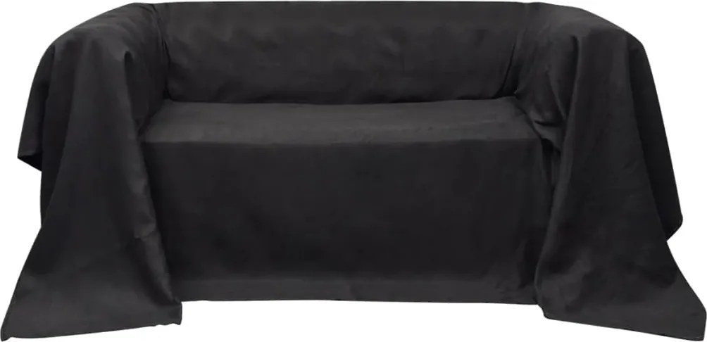 vidaXL Antracitszürke mikro-velúr kanapéhuzat védő 210 x 280 cm